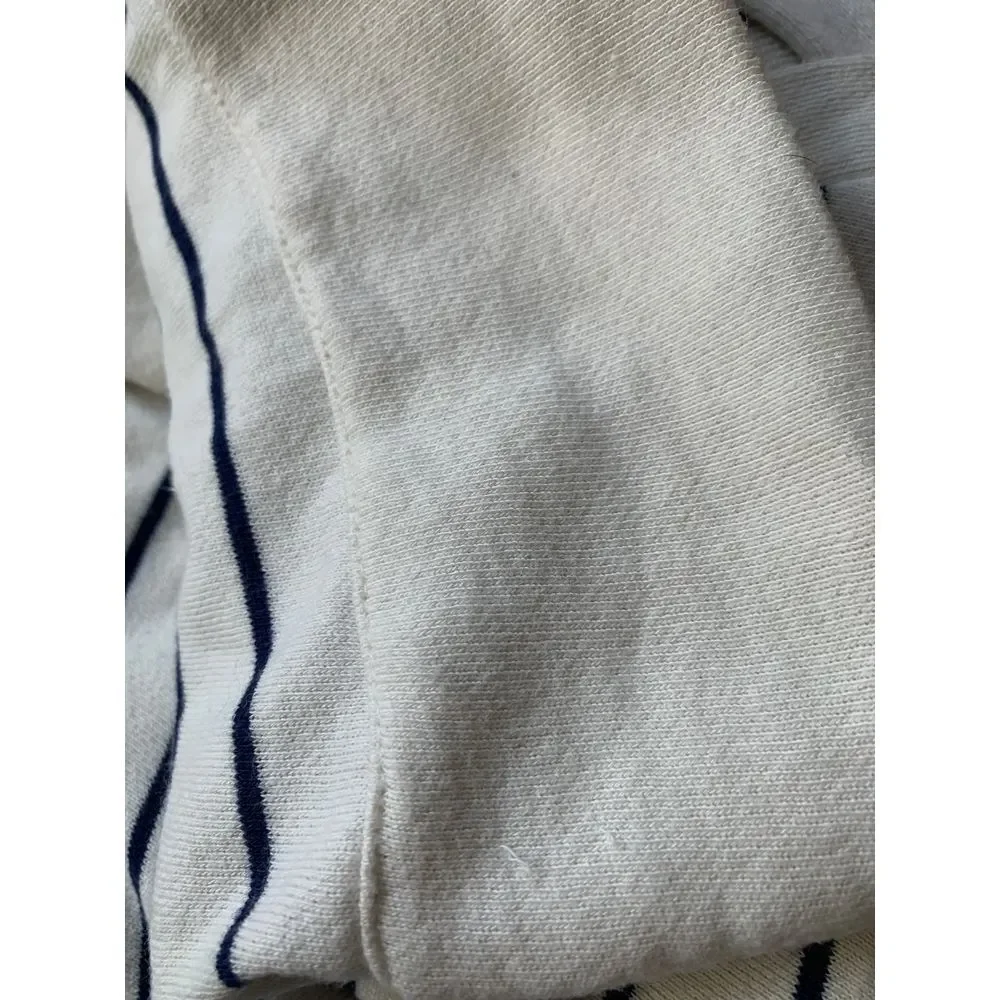 J. Crew‎ University Terry v-neck polo shirt in navy/winter white. Size XL